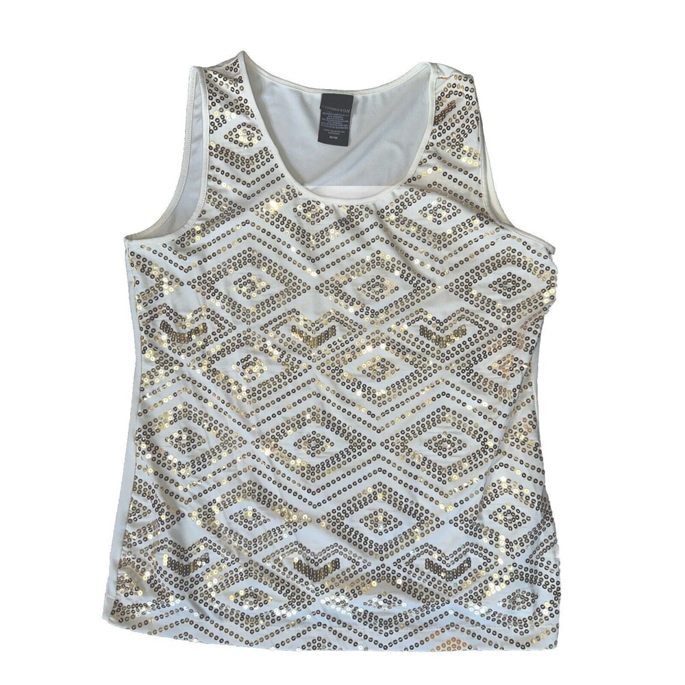 COVINGTON  Sequin Front Sleeveless Blouse Tank Top‎ Size Medium